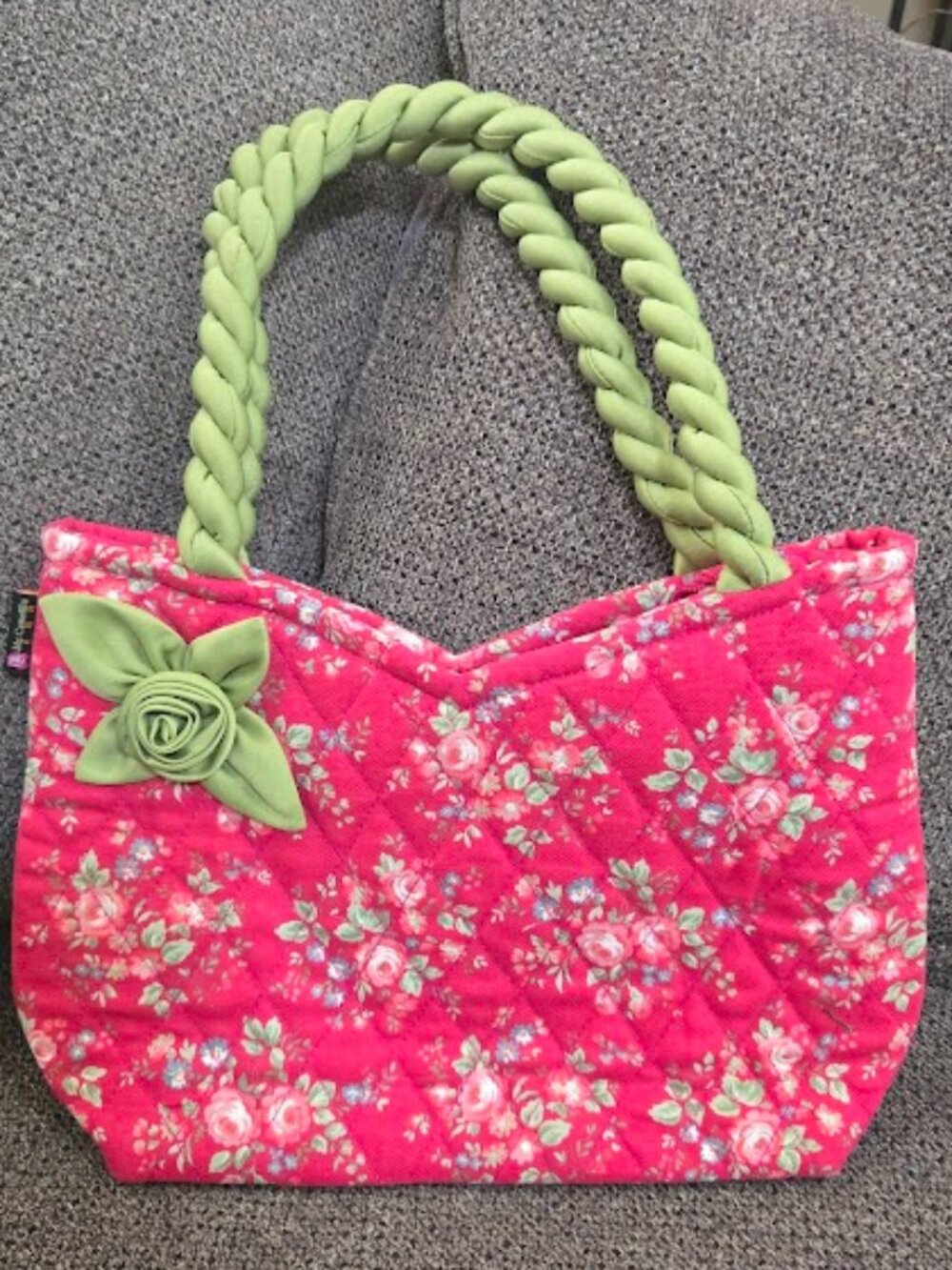 New Ms Camellia floral print quilted shoulder / handbag
